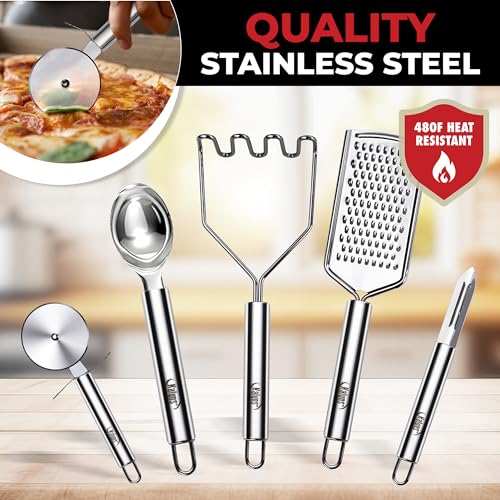 50 PCS Silicone Kitchen Utensils Set Complete Kitchen Set (Black)