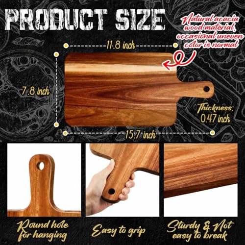 20 Pcs Cutting Boards with Handle (15.7"L x 7.8"W / Acacia)