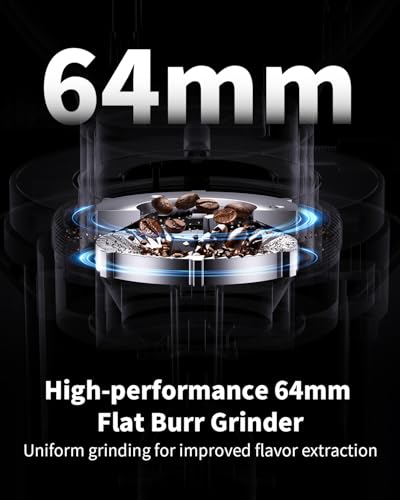 64mm Flat Burr Coffee Grinder (Black)