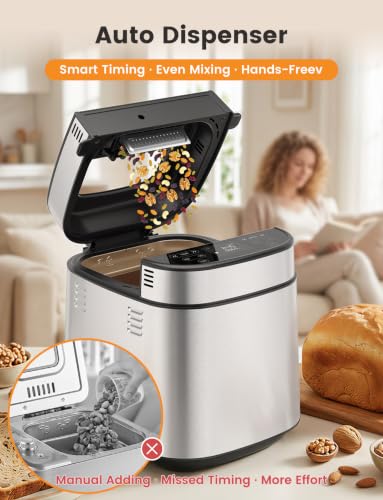 2026 Upgraded 2.5LB Bread Maker with Built (Milk White)
