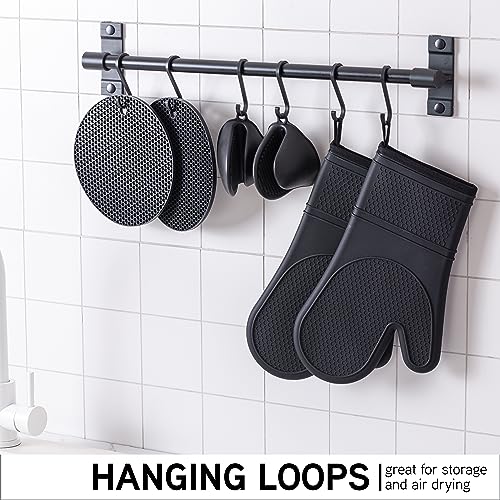 Silicone Oven Mitts (Black / Mitt Set)
