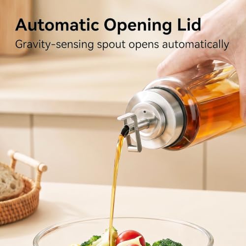 Glass Olive Oil Dispenser Bottle with Auto