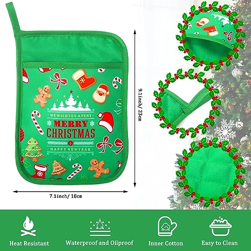 24 Pcs Christmas Silicone Spatulas Pot Holders Set (Cute Christmas Style)