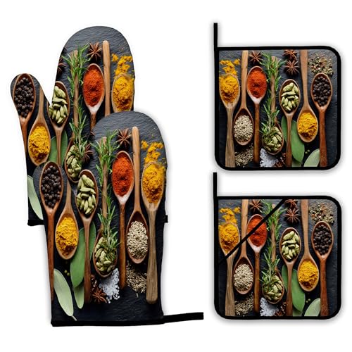 Abstract Daisy Flower Oven Mitts and Pot Holders