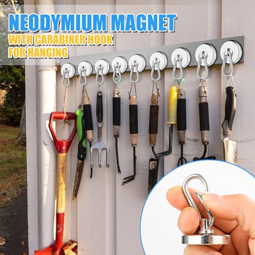 Heavy Duty Magnetic Hooks Strong Magnetic Hooks with Swivel Carabiner