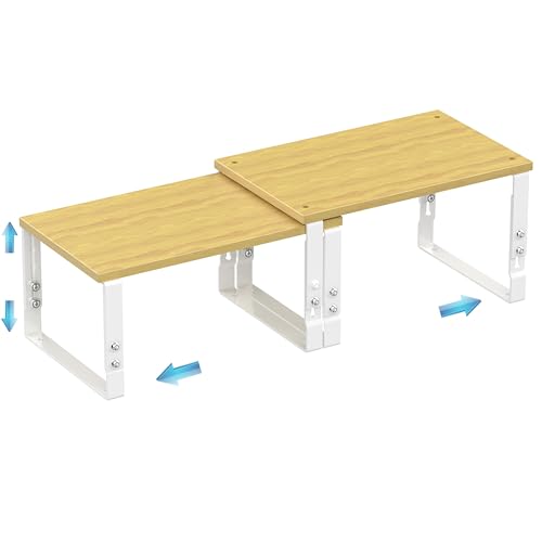 2 Pack Expandable Kitchen Cabinet Organizer Shelves