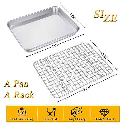 Toaster Oven Pan Tray with Wire Rack Set