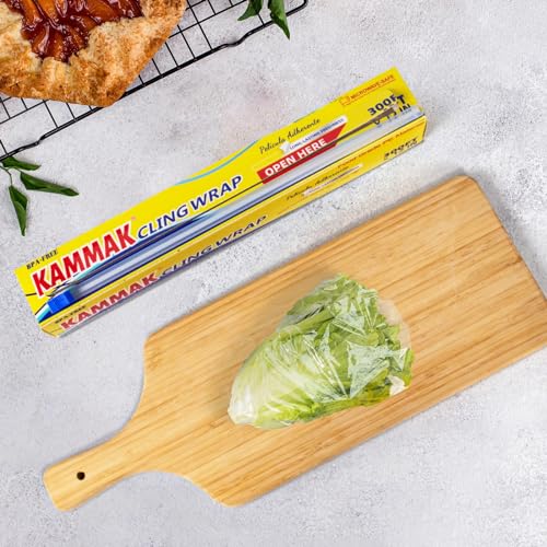 Plastic Food Wrap with Slide Cutter Kitchen Cling Wrap 12 inch Professional BPA Free Polyethylene Materials Quick Cut 750 Ft Food Service Cling Film Wrap for Restaurant