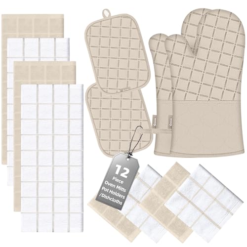 Oven Mitts Pot Holders Sets (Milkshake)