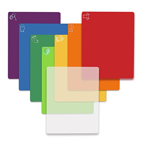 Plastic Cutting Board Flexible Cutting Mats with Food Icon