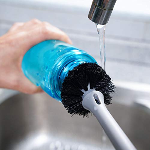 2-in-1 Water Bottle Brush and Straw Cleaner Brush, Long Handle Water Bottle Scrubbing Brush for Water Bottles, Glasswares, Mugs, Flasks, Tumblers and Kitchen Sink