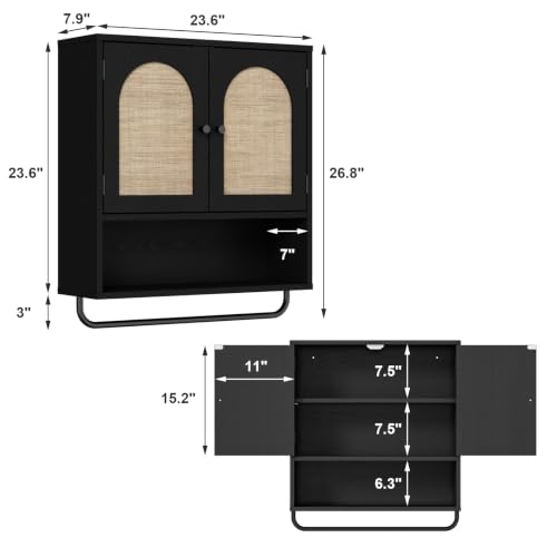 Rattan Bathroom Wall Cabinet