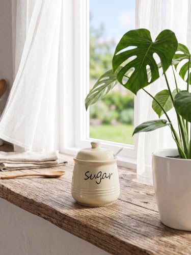 12oz Sugar Bowl with Lid and Spoon