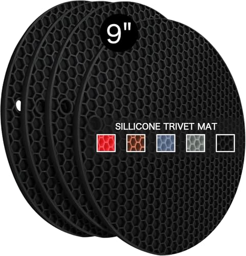 Silicone Trivet Mats Microwave Mat Pot Holders for Hot Pan and Pot Pads. Heat Resistant Counter Mats for Tables