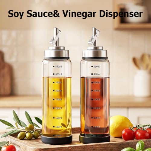 Glass Olive Oil Dispenser Bottle with Auto
