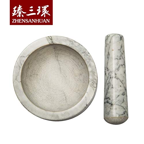 ZhenSanHuan Natural Granite Stone Mortar and Pestle Solid and Durable Crusher (QiongKong)