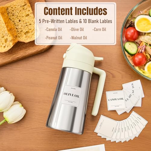 Stainless Steel Oil Dispenser Bottle (Stainless steel-White)