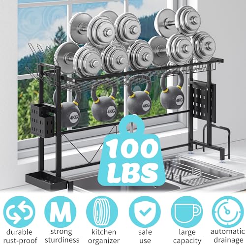 Over the Sink Dish Drying Drainer Rack (Black / 1-Tier Low Profile — Black)