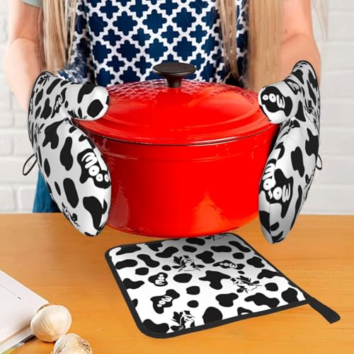 Oven Mitts and Pot Holders Sets of 3 Kitchen Hot Pads Oven Gloves for Cooking Grilling Baking