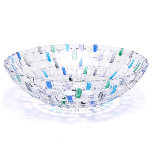 Hand Painted Purple Woven Glass Crystal Salad & Fruit Bowl Decoration