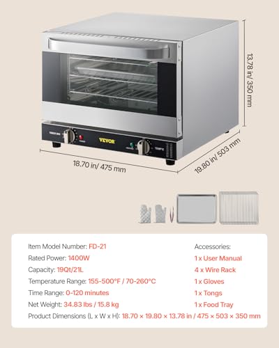 Commercial Convection Oven (3-Tier 19Qt)