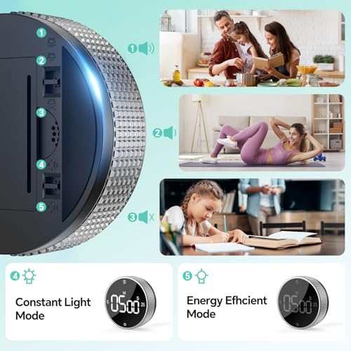 Digital Kitchen Timer with Magnetic (Sliver)