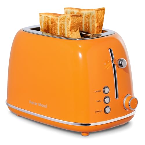 2 Slice Toaster Retro Stainless Steel With Bagel