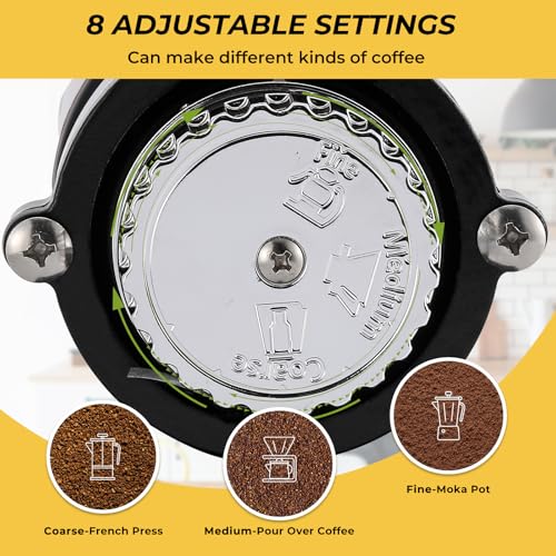 Burr Coffee Grinder Electric Espresso Grinder Commercial & Homeuse Silent Small Coffee Bean Grinder with Hopper Adjustable Grind