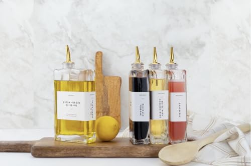 Olive Oil Dispenser Bottle for Kitchen (Gold / 500ml, Set of 2)