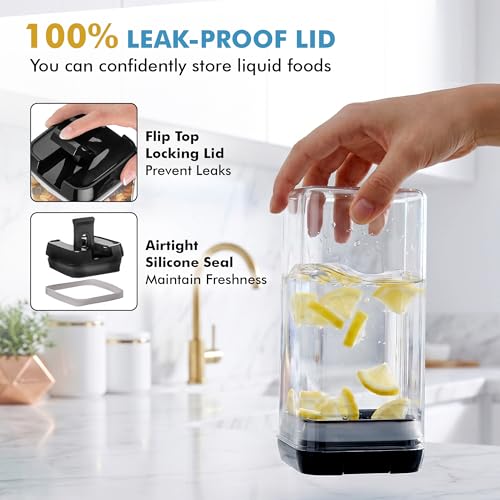 6 PCs 1.2 Liter Airtight Food Storage Containers ‎with Lids