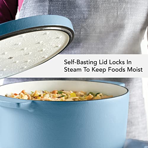 Enameled Cast Iron Dutch Oven (Blue Velvet)