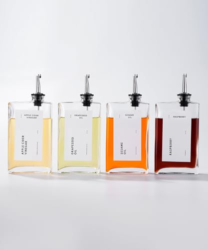 Olive Oil Dispenser for Kitchen (Silver / Set of 4)