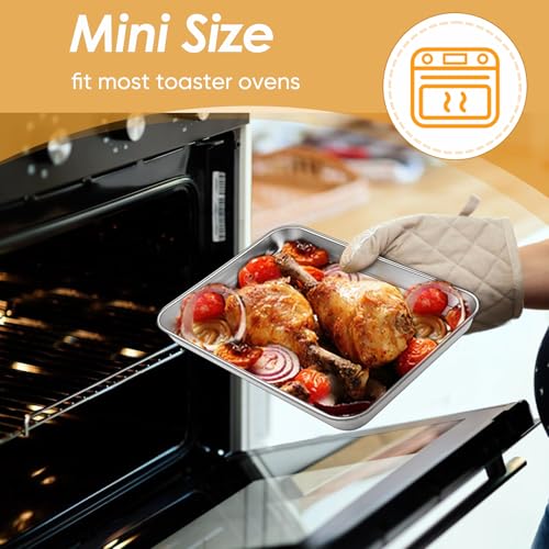 Stailess Steel Baking Pan with Rack Set of 2