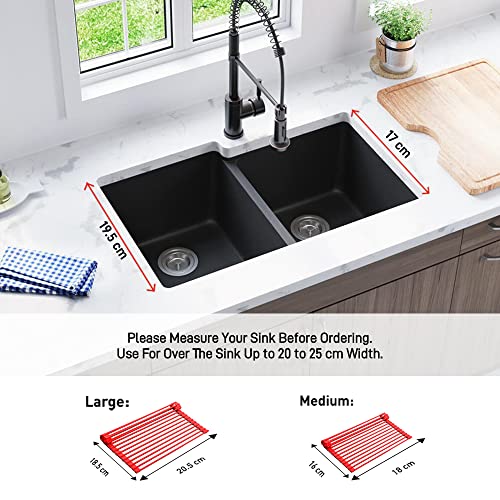 Over Sink Dish Drying Rack (Red / Medium)