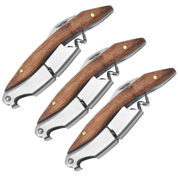 Professional Waiter Corkscrew Wine Key for Bartenders Set of 3
