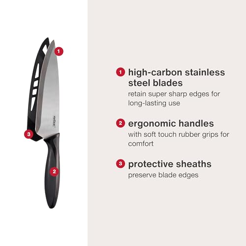 Utility Kitchen Knives with Sheath Covers