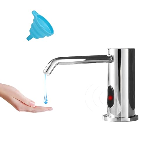 Touchless Automatic Soap Dispenser for Kitchen Bathroom Sink Built in Brushed Nickel Liquid Commercial Electric Soap Dispenser with Bottle and Pump