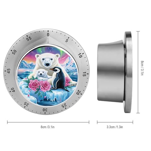 Polar Bears and Penguins Kitchen Timer Mechanical No (Style-7 / One Size)