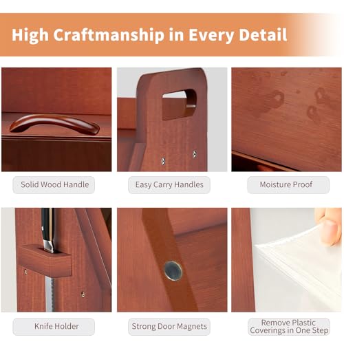 Bread Box for Kitchen Countertop (L-Brown)
