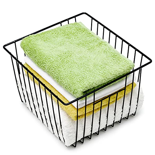 Framhouse Freezer Wire Storage Baskets Organizer Basket Open Refrigerator or Freezer Food Storage Bin with Handles for Cabinets Pantry Closets Bedrooms